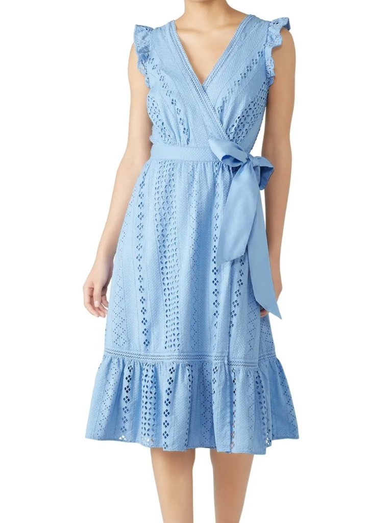 J. Crew 100% Cotton Allover Eyelet Wrap Dress